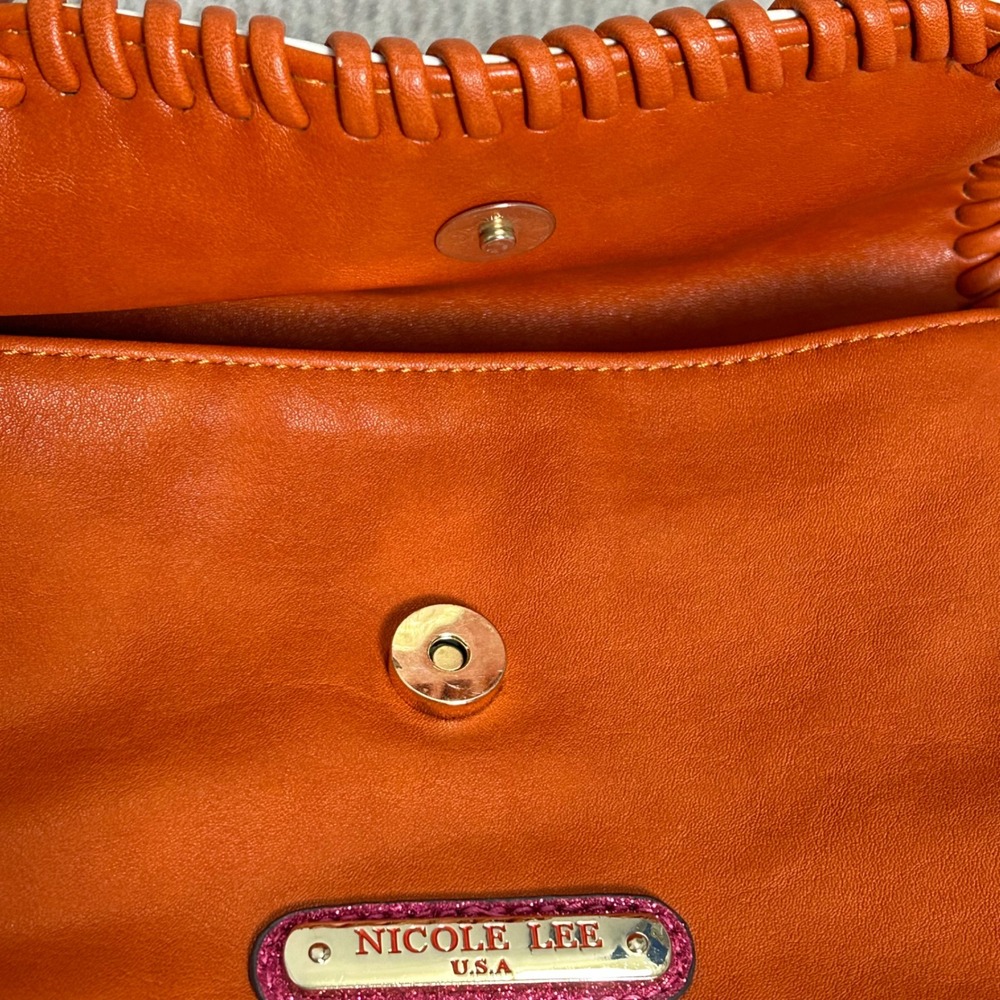 Nicole Lee California Sunset‎ Satchel Crossbody Bag Floral Cactus Print Orange - Picture 6 of 10